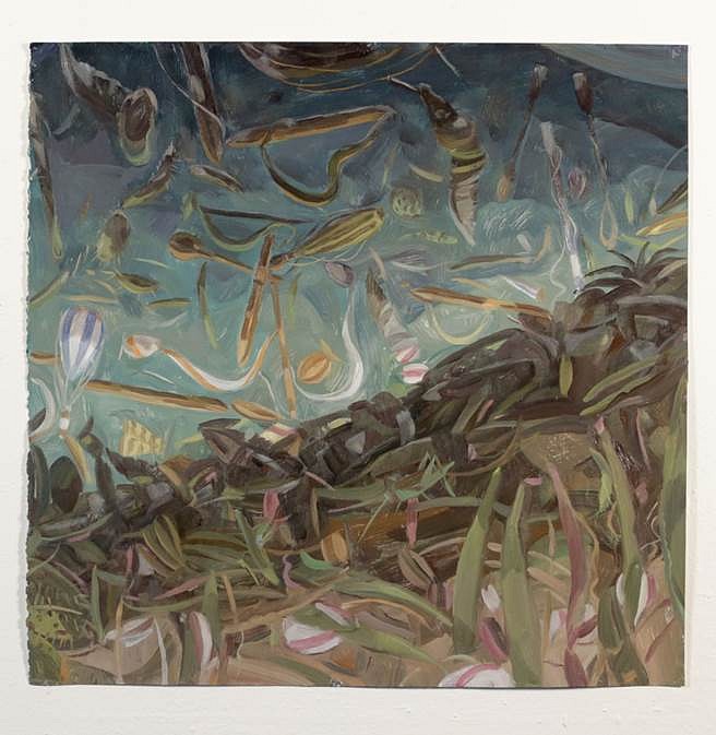 Owen Gray
Nocturnal Turbulence, 2013
oil on paper, 24 x 24 1/2 in.