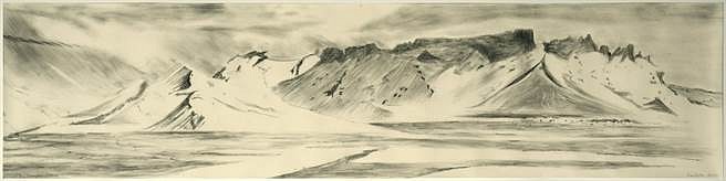 Sue Cooke
Whalers Bay Deception Island, 2010
charcoal on paper, 39 x 66 in.