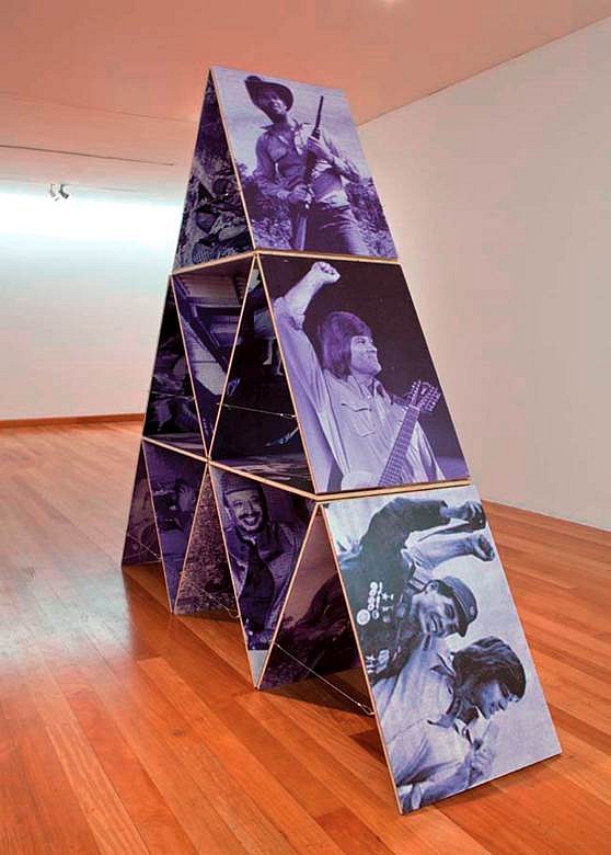 Mario Navarro
House of Cards IV, 2006
digital print on aluminum, wood and stainless steel wire, 118 x 100 x 100 in.