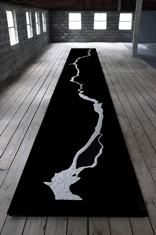 Richard Humann
The Same River Twice, 2013
wood, paper, ink, 2 x 388 x 49 in.