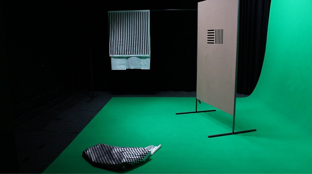 Dominique Hurth
the problem of serial order in behavior, filmed installation, 2014
MDF, fabric, steel, curtains, silk with English voice over (10 minutes)