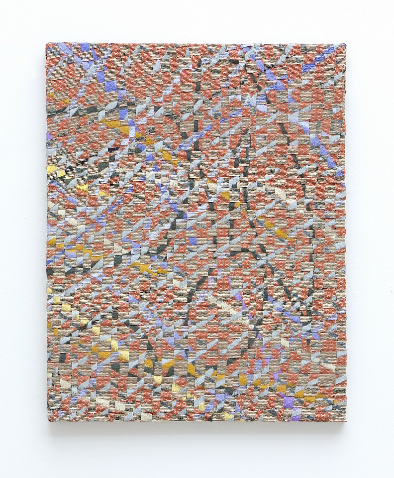 Gabriel Pionkowski
Untitled, 2012
deconstructed, hand-painted, woven, cut, folded & plaited canvas, red fir, acrylic, 39 x 33 in.