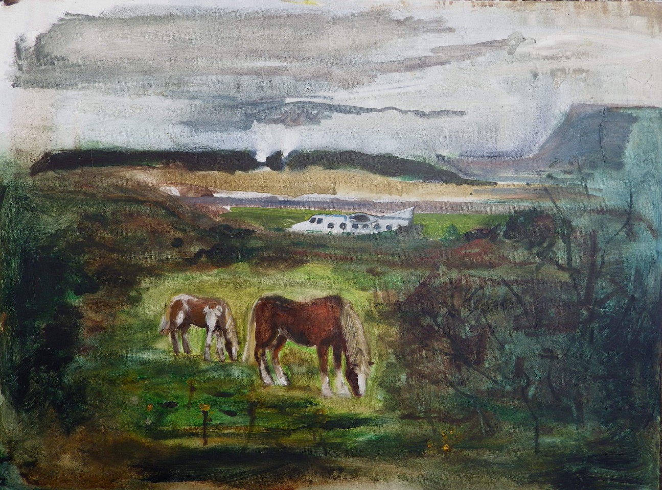 Andy Parsons
View of Standhill Airport from the Trading Estate, 2011-14
oil on canvas, 40 x 36 in.