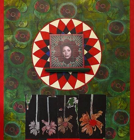 Juan Sanchez
For Neda, 2011
oil and mixed media on wood panels, 74 x 72 in.
