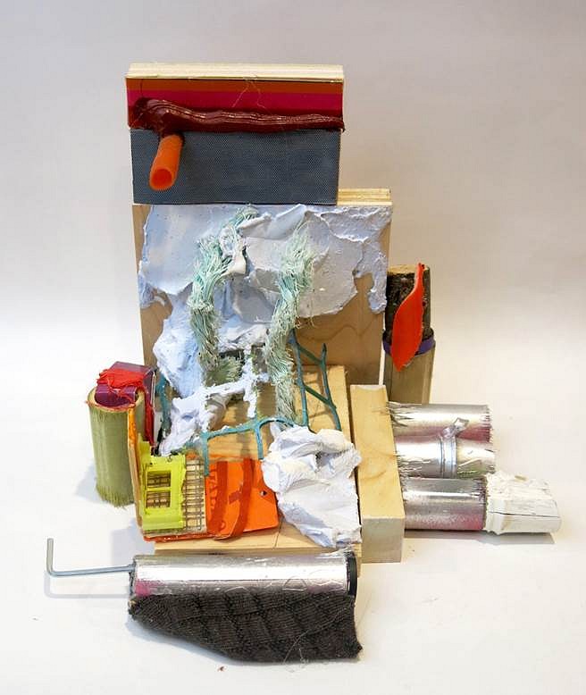 Jim Condron
Red Sammy's Famous Barbeque, 2014
oil, spray paint, paper, metal, plastic, wool, wood, 9 x 9 x 10 in.