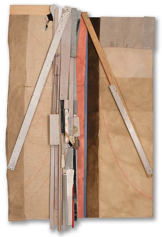 Bruce Dorfman
Chinatown, 2013-2015
canvas, wood, metal, paper, fabric, acrylic, 63 x 40 x 3 in.