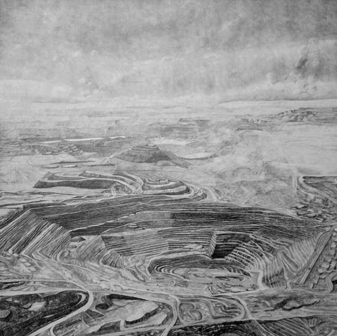 Nina Elder
Kennecott Corporation: Escondida Mine, Chile, 2015
graphite and rock powder on paper, 48 x 48 in.