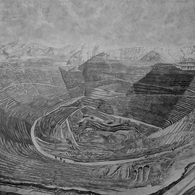 Nina Elder
Kennecott Corporation: Bingham Canyon Mine, Utah, 2015
graphite and rock powder on paper, 48 x 48 in.