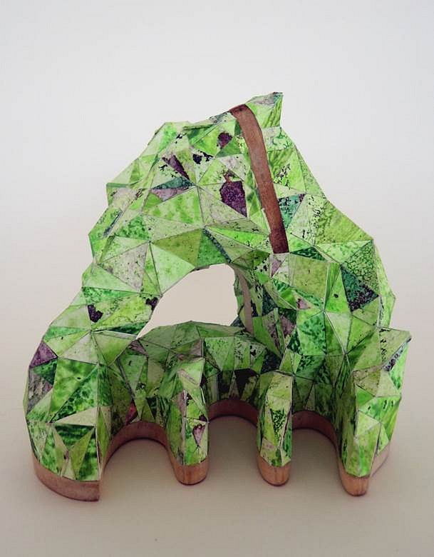 Sophia Allison
Untitled (Small Green), 2015
acrylic and dirt on watercolor paper on wood, 5 x 4 1/2 x 3 7/5 in.