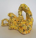 Sophia Allison, Untitled (Yellow)
2014-2015, acrylic and dirt on watercolor paper on wood