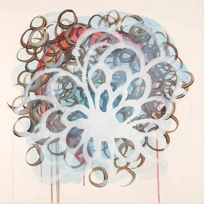 Shawn Hall
Untitled (pollen maze), 2016
acrylic on clayboard, 30 x 30 in.