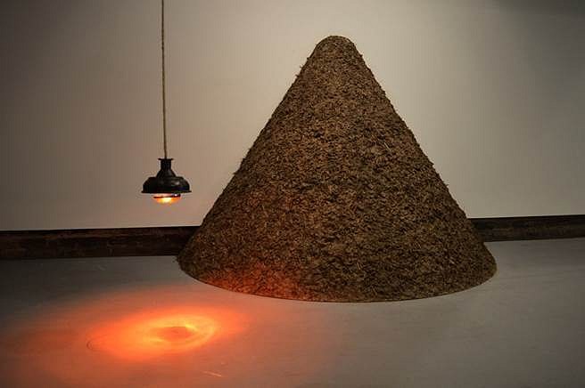 Dane Winkler
Afterbirth, 2016
adobe stucco (earth, straw, sand, manure, Portland Cement), fabricated steel, heat bulb, 6 x 8 x 6 feet