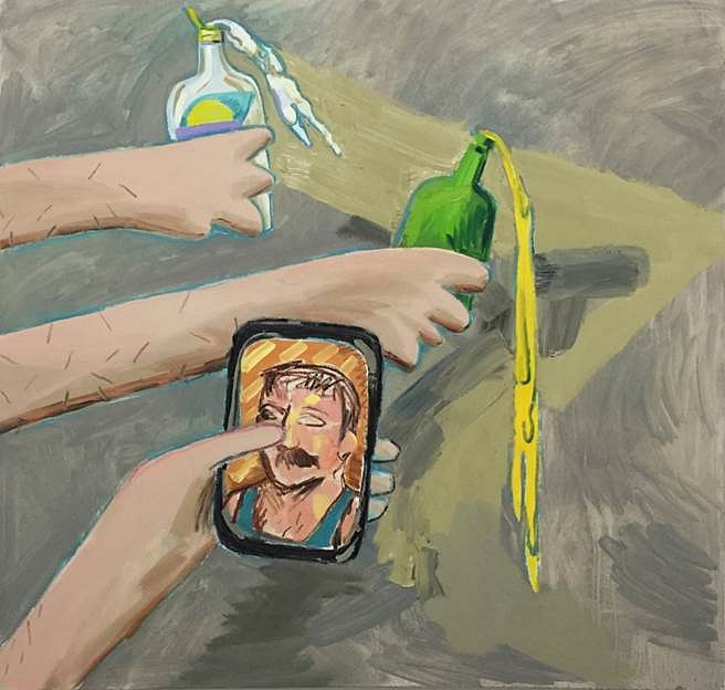 Adam Novak
Lotion, Beer, Phone, 2016
oil on canvas, 60 x 60 in.