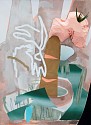 Deborah Anzinger, Coy
2016, acrylic, Styrofoam and live Aloe Vera, mirrored plexiglas on canvas