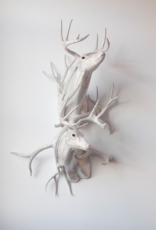 Marc Swanson
Untitled (double buck with antlers), 2013
crystals, polyurethane foam, adhesive, elk and deer antlers, 60 x 38 x 25 in.