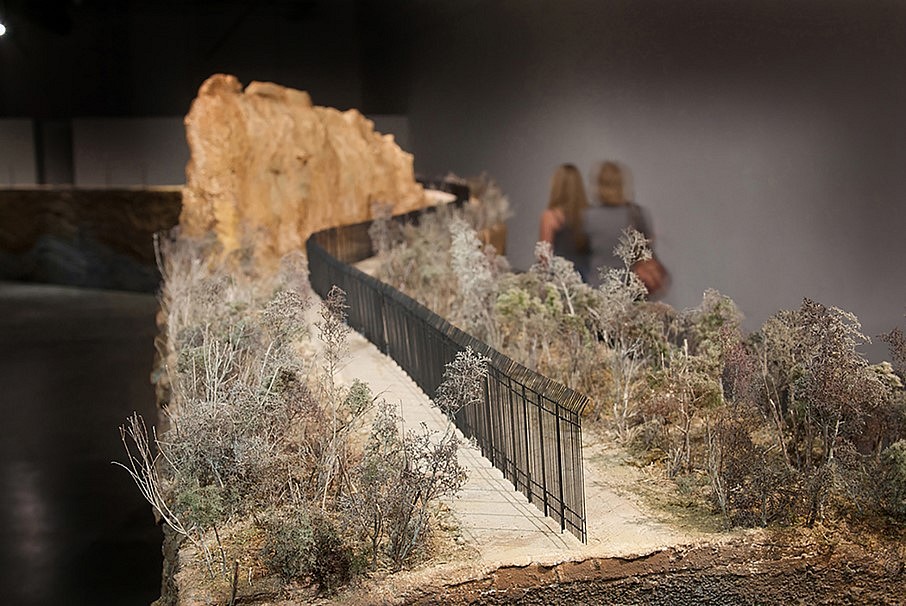Blane De St. Croix
Broken Landscape III (detail), 2013
branches, paint, plastic, wood, glue, acrylic paint, natural materials, reconstructed section of the Mexico/US border exhibited in San Antonio, Texas, 80 ft x 7 ft x 2.5 ft
