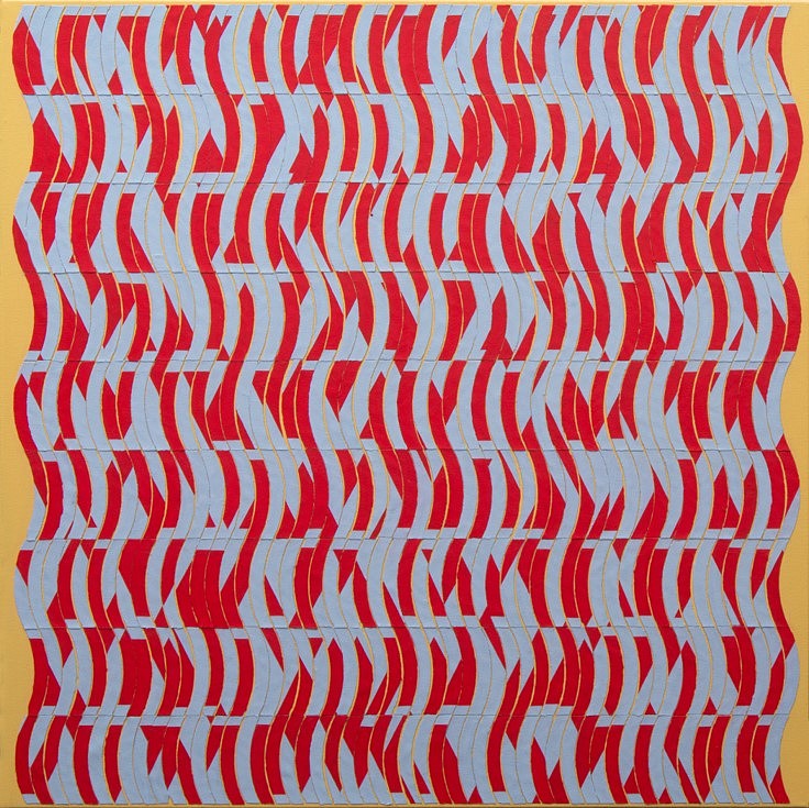 Will Holub
Cadmium Red, Paynes Gray and Naples Yellow, 2016
acrylic and paper on canvas, 32 x 32 in.