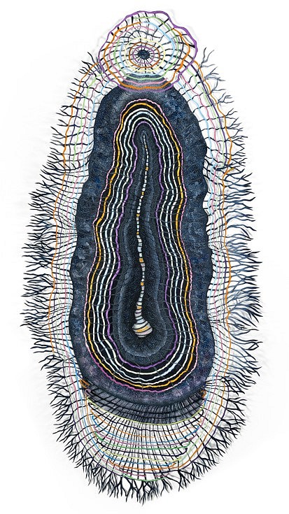 Ann Leda Shapiro
Weaving, 2015
watercolor on cutout paper, 50 x 36 in.