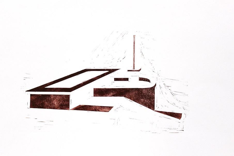 Ally Wallace
Pavilion, 2015
linocut print on paper, 14 3/4 x 22 in.
