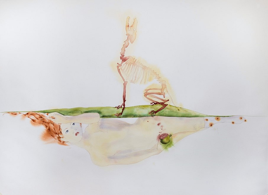 Alejandra Alarcón
Persefone,'s Heart The Book of Blood, 2018
watercolor on paper, 160 x 120 cm