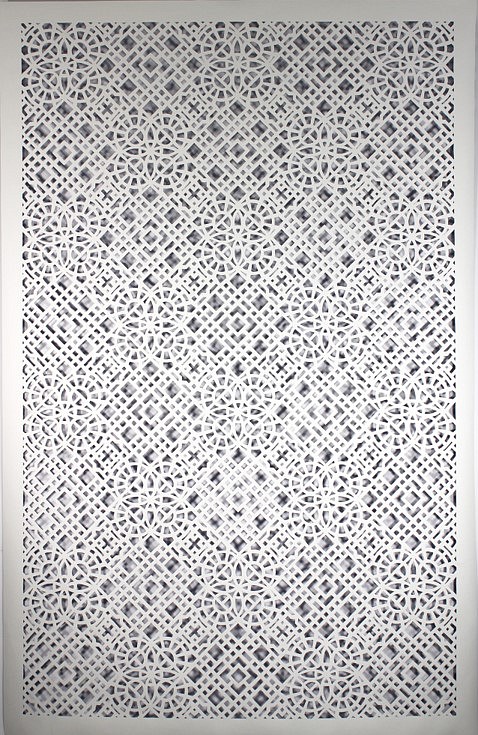 Reni Gower
Papercuts: Talisman, 2018
acrylic on hand cut paper and silk, 85 x 55 in.