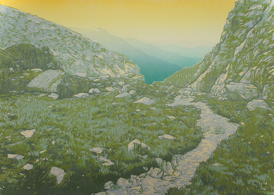 Todd Anderson
Looking East from Andrews Glacier, 2018
reductive woodcut on Japanese Washi paper, 18 x 24 in.