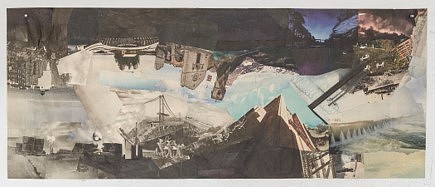 Selena Kimball
Untitled Times, sec.01 (33 Thomas Street), 2016-19
collaged newspaper and PVA glue, 23 x 56 3/4 in.