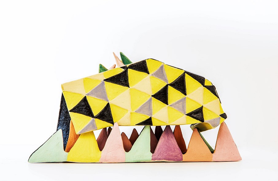 Susan Klein
After "Gift", 2019
glazed and oil painted ceramic stoneware, wire, 13 x 5 x 7 in.