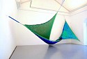 Bettina Allamoda, Atomic - Säulenschutz / Crash Barrier (sequin_hologram_green)
2018, irredescent polyester-jumbo-sequin-Spandex mesh