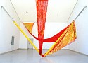 Bettina Allamoda, Cleopatra Extended
2018, irredescent polyester-jumbo-sequin-Spandex mesh, enameled steel props