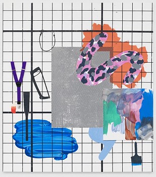 Melissa Gordon - Une Femme Pendue (Female Readymade: Suspenders, Saws, Dots, Paintbrush and Spatula, Test Painting)