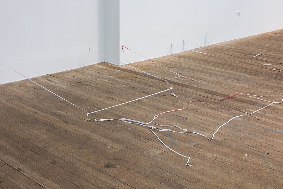 Olga Balema
6, 2019
elastic, paint, staples, nails, dimensions variable