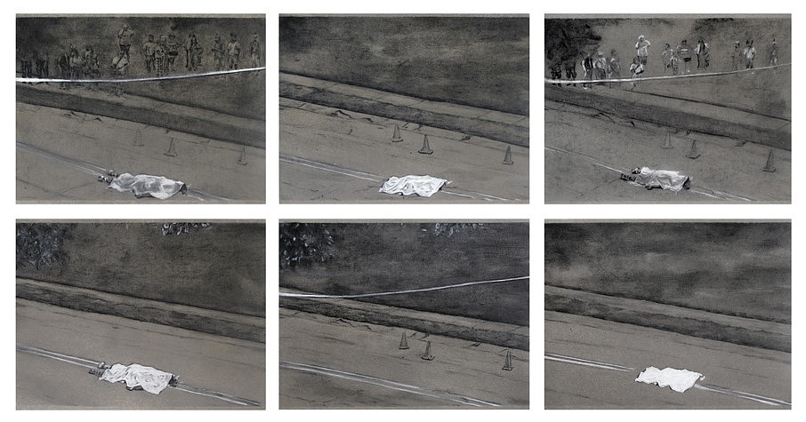 Shaun Leonardo
Michael Brown (drawings 1-6), 2015
charcoal on paper, 8 1/2 x 11 in.