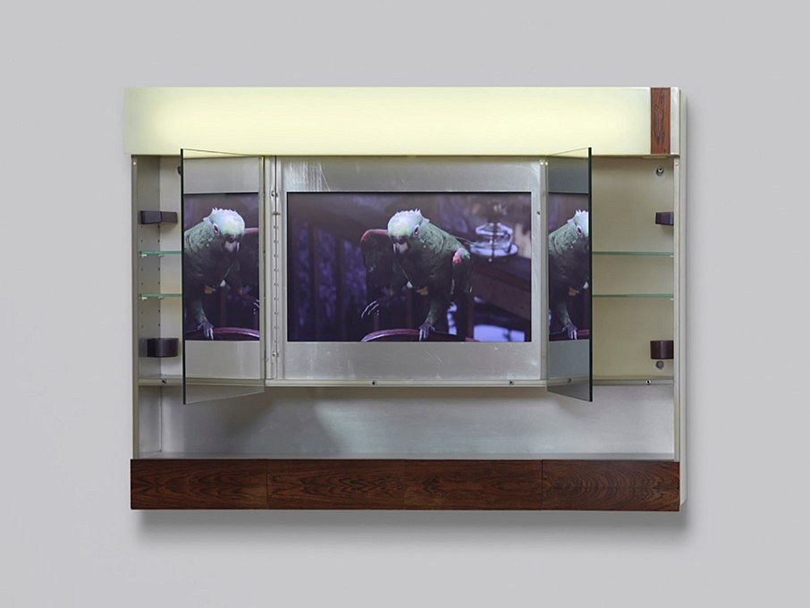 Assaf Gruber
Xenophobia, 2018
bathroom cabinet, LCD monitor, glass and mirrors, 105 x 60 x 13 cm