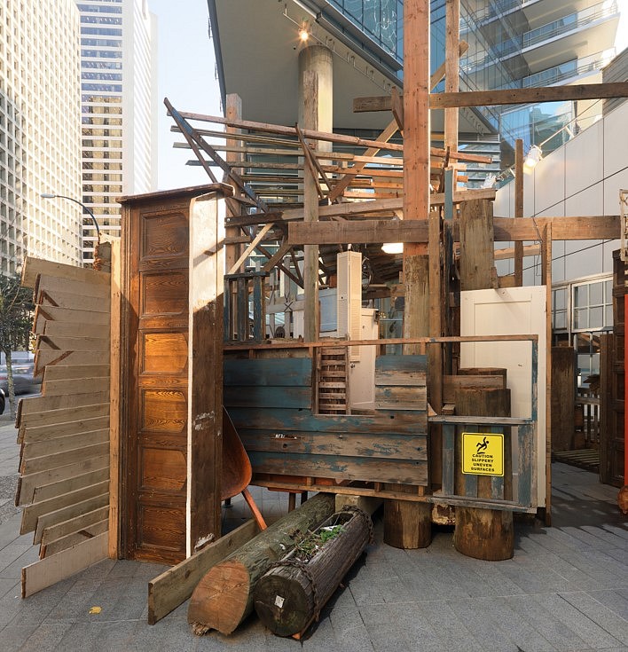 Asim Waqif
Salvage, 2017
Materials from demolition sites, city landfill and North Vancouver Transfer Station, 60 x 45 x 30 feet
Site-specific interactive installation at Vancouver Art Gallery's Offsite, Canada
