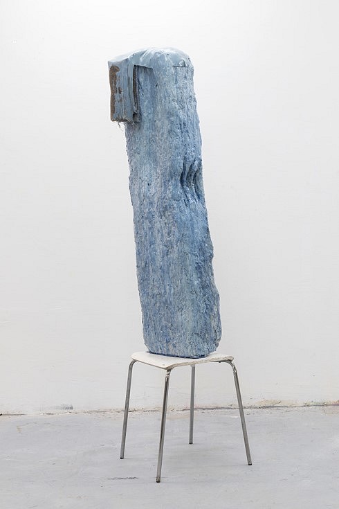 David Benarroch
Lala, 2021
resin, cement, latex emulsion, polyurethane foam, fiberglass fiber, linen, pigment, a found stool, 67 x 21 1/2 x 22 in.