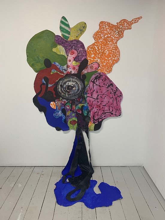 Christopher E. Harrison
Diasporal Mind, 2019
acrylic, rope, grommets on canvas, 6 x 4 feet