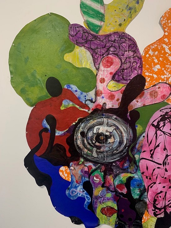 Christopher E. Harrison
Diasporal Mind detail, 2019
acrylic, rope, grommets on canvas, 6 x 4 feet