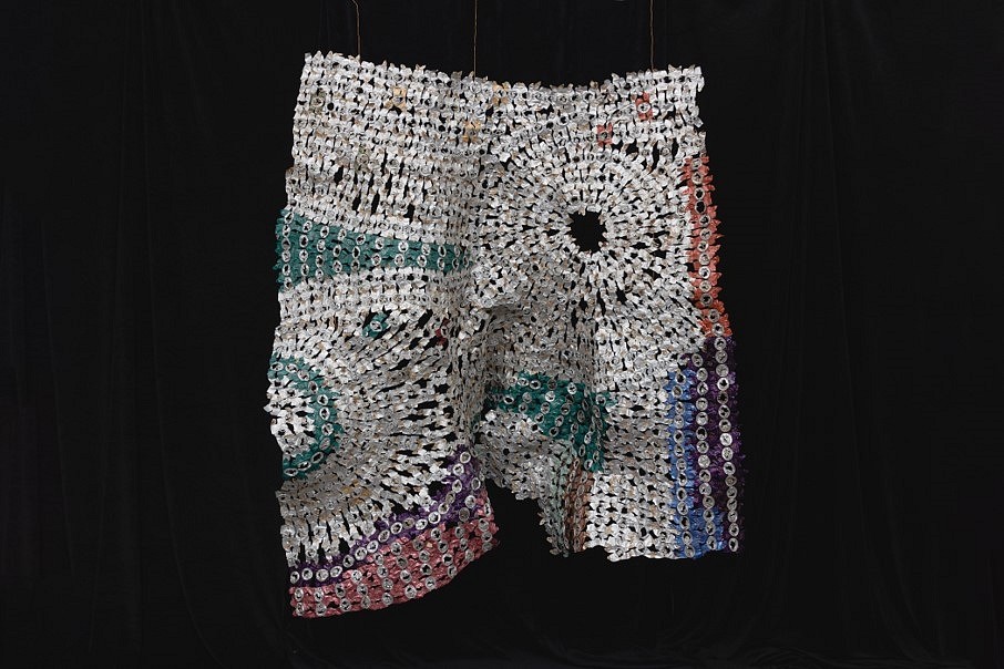 Sandra Lapage
Sharp garments for desperate shamans: Catoplebas, 2020
recycled materials (aluminum), copper wire, staples, 63 x 55 x 20 in.