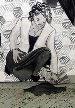 Beth Livensperger - Your Mother Does Not Work Here (coffee spill detail)