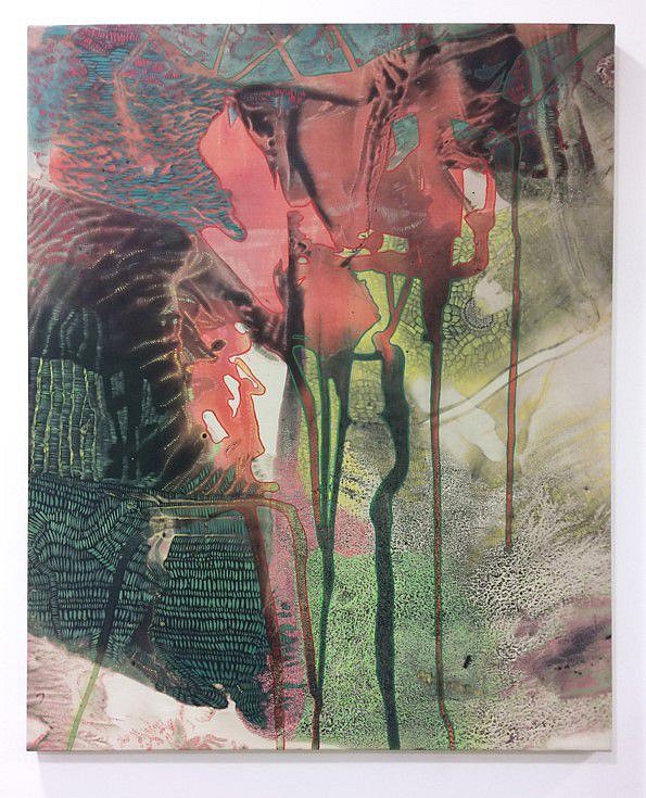 Alison Goodyear
Egreeyalaisy, 2018
acrylic, ink, and oil on silk over canvas, 25 x 31 in.