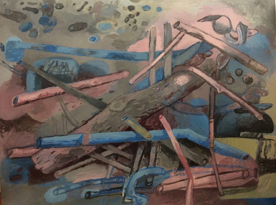 Christine Hughes
New Ground Series #6, 2020
enamel and oil on panel, 30 x 40 in.