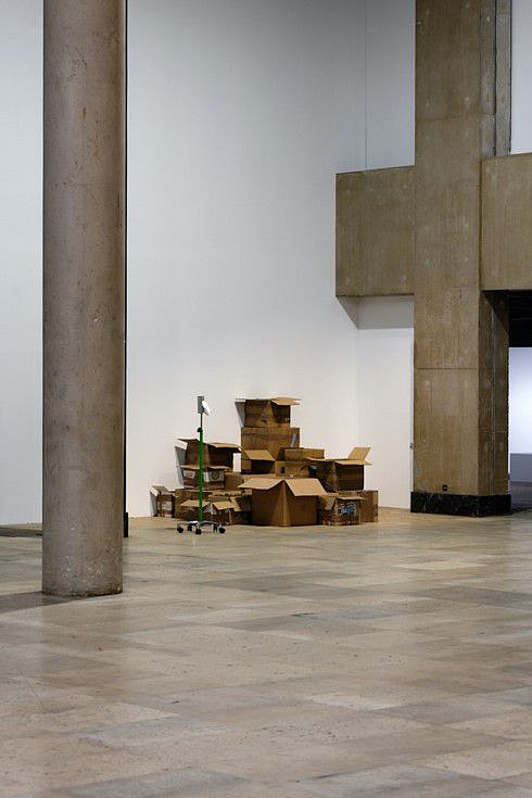Ghita Skali
Ali Baba Express:Episode 3, 2020
, installation with verbena tea, disposable gloves, metal dispensers, plastic bags and cardboard boxes used during transportation at Palais de Tokyo - Paris, 6 x 4 x 3 meters