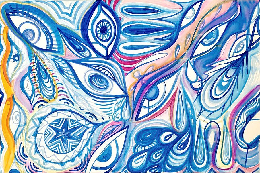Malado Francine
All Eyes (in blue), 2021
acrylic on canvas, 24 x 36 in.