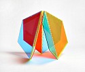 Marta Chilindron, 9- Trapezoids
2014, fluorescent green, fluorescent red, and blue acrylic and hinges
