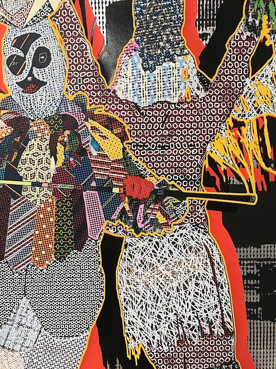 Aziz + Cucher
Hard Sell (detail), 2021
Acrylic, ink jet and platinum on canvas, 53 x 74 in.