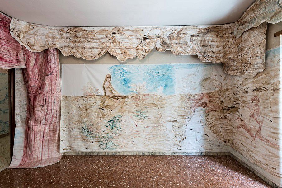 Elisa Filomena
Eden installation view at Casa Vuota B, 2021
acrylic on canvas, 85 x 236 in.
