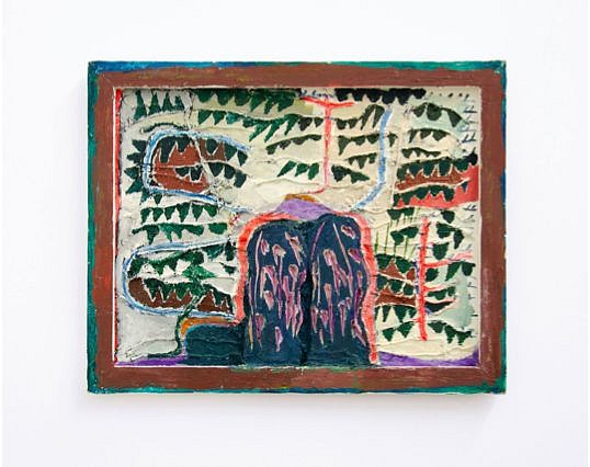 Yevgeniya Baras
Untitled, 2016-2019
oil, yarn, and wood on canvas, 16 x 20 in.