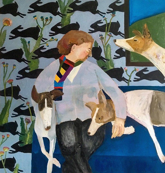 Mark Milroy
Girl with Greyhounds, 2019
oil on linen, 44 x 42 in.
