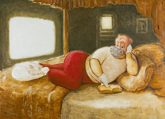 Manuel Aja Espil
Maja Reading, 2023
oil on linen, 41 x 56.3 inches